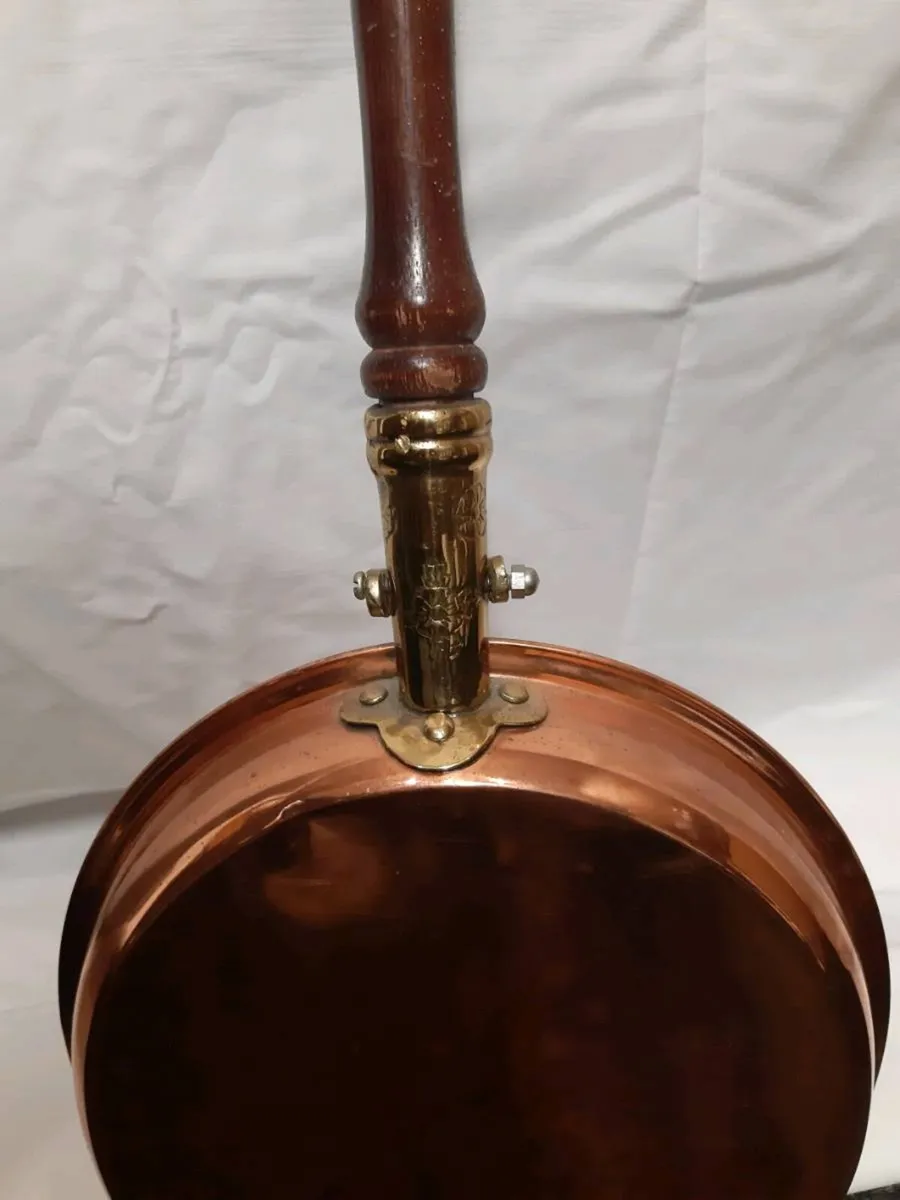 Antique copper & brass bed warmer - Image 4