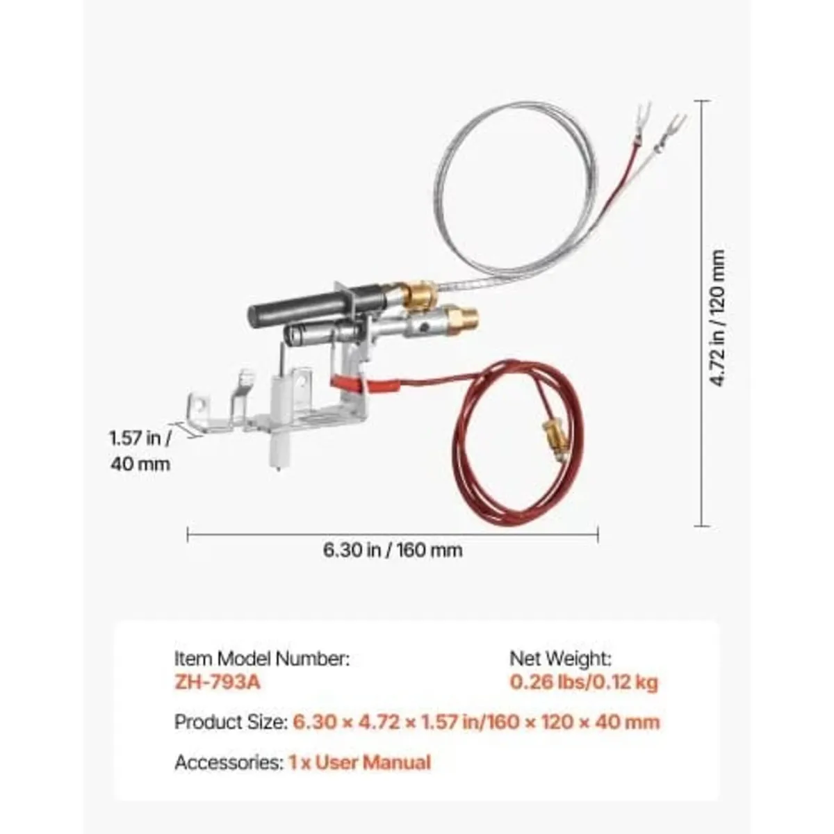 Gas Pilot Assembly, OE 14D0477, LPG8404, SRV14D047 - Image 2