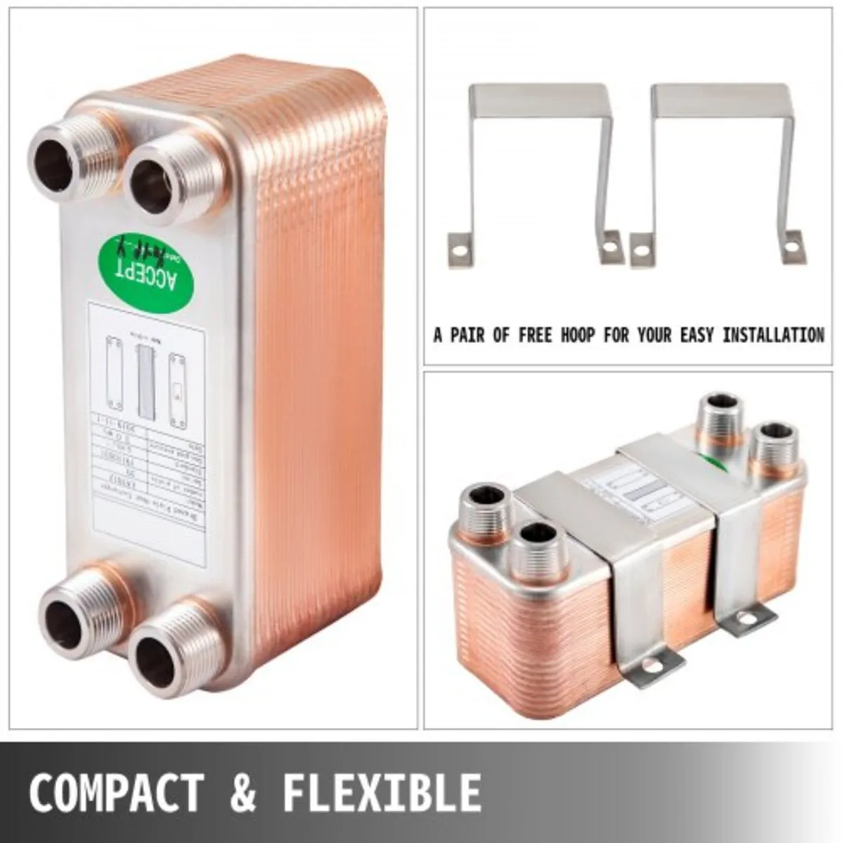Heat Exchanger 3/4” MNPT Ports Brazed Plate Heat E - Image 4