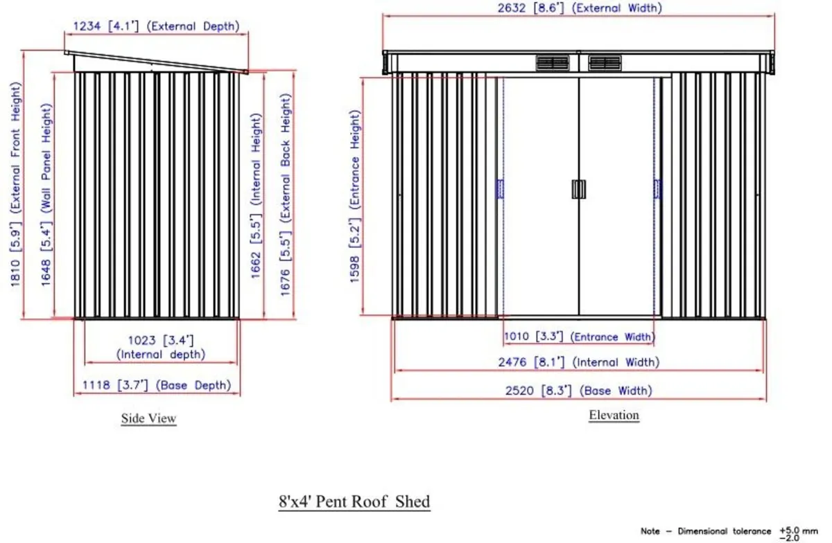 🏡 8x4 ECO PENT STEEL GARDEN SHED – FREE DELIVERY - Image 2