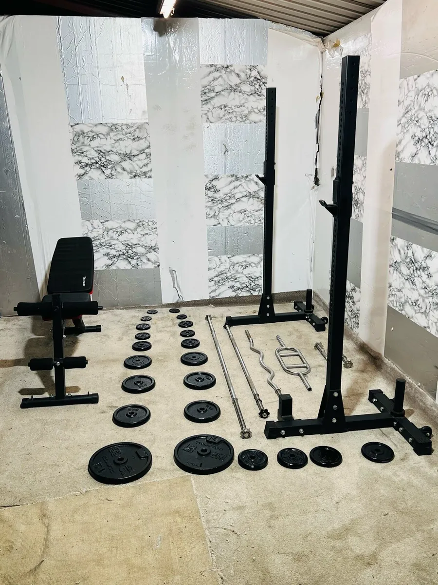 HEAVY DUTY RACK STANDS IRON WEIGHTS BEN BARS - Image 1