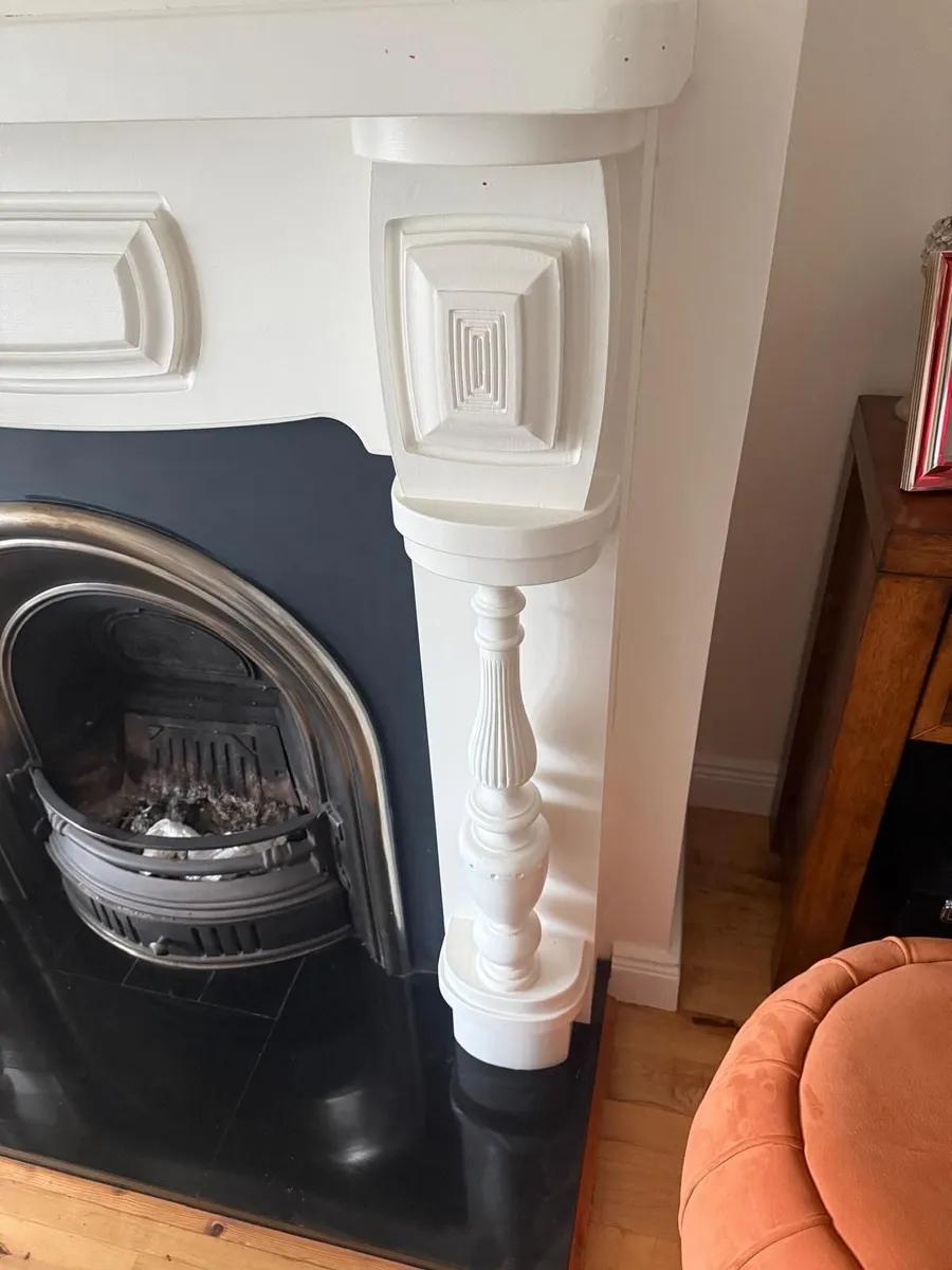 Cream fireplace and metal insert - Image 3