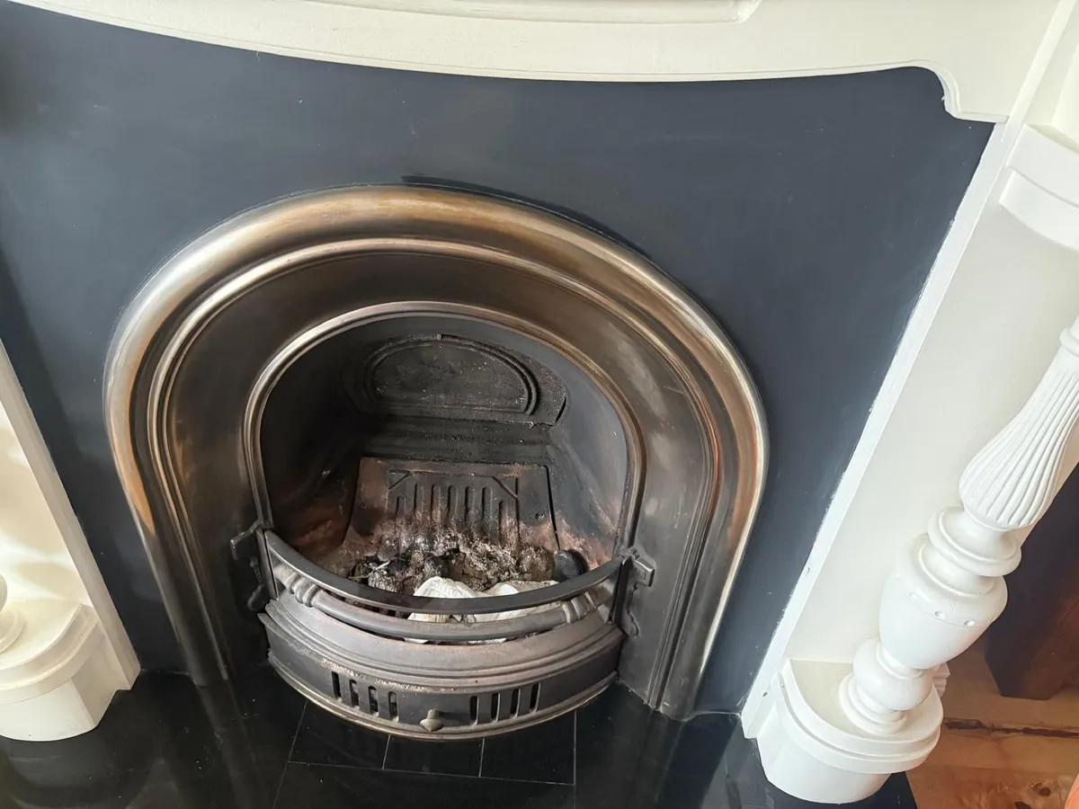 Cream fireplace and metal insert - Image 4