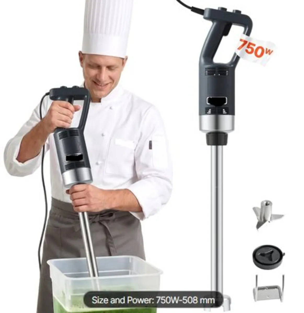 Commercial Immersion Blender, 750 Watt Heavy Duty - Image 4