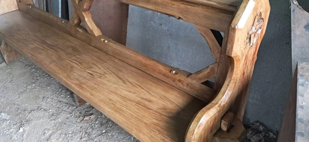 7 foot pitch pine bench - Image 2
