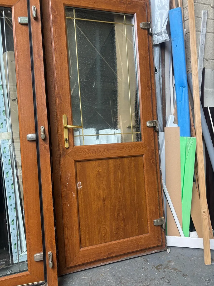 Second hand brown pvc door with frame
