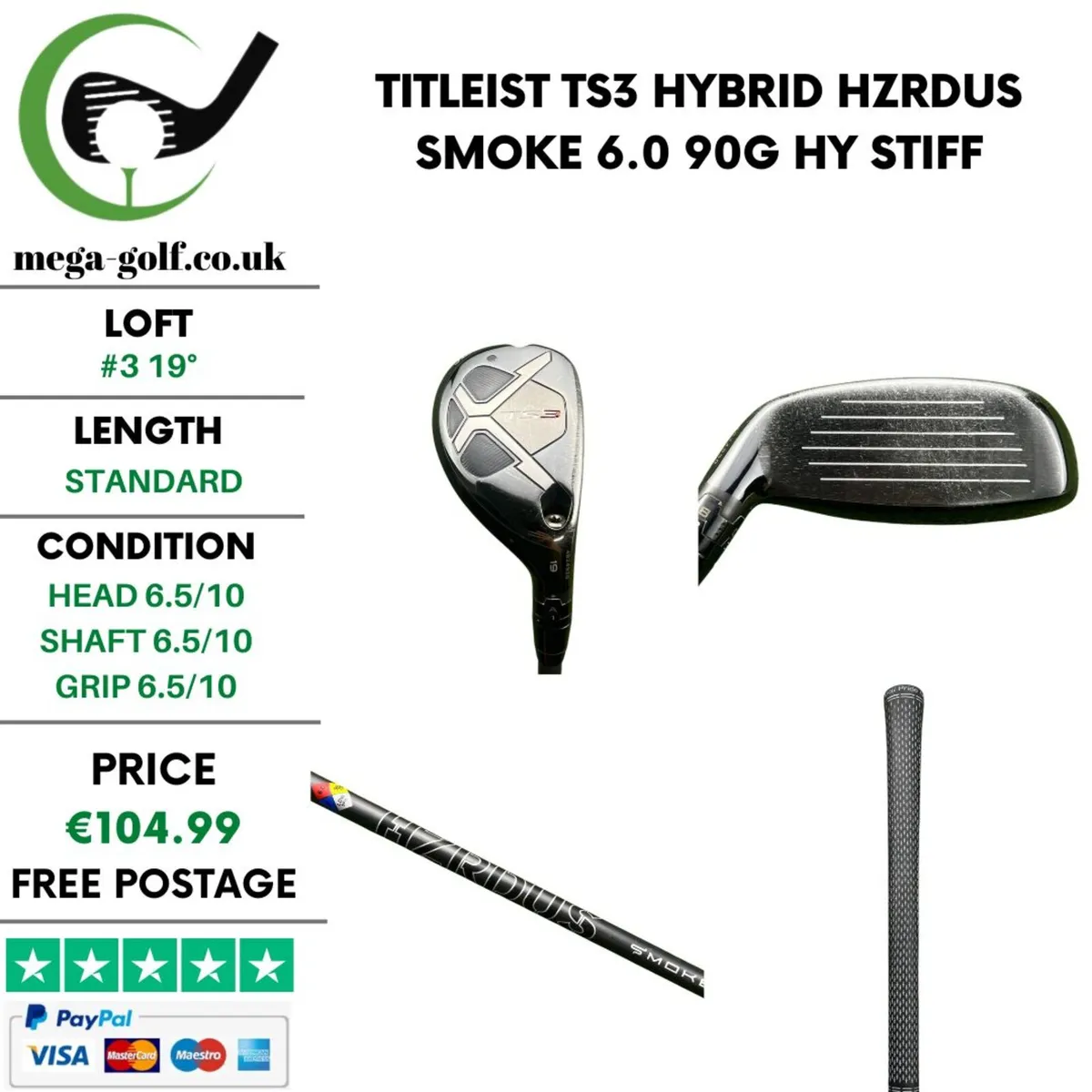 Titleist TS3 Hybrid / #3 19° / Stiff - Image 1