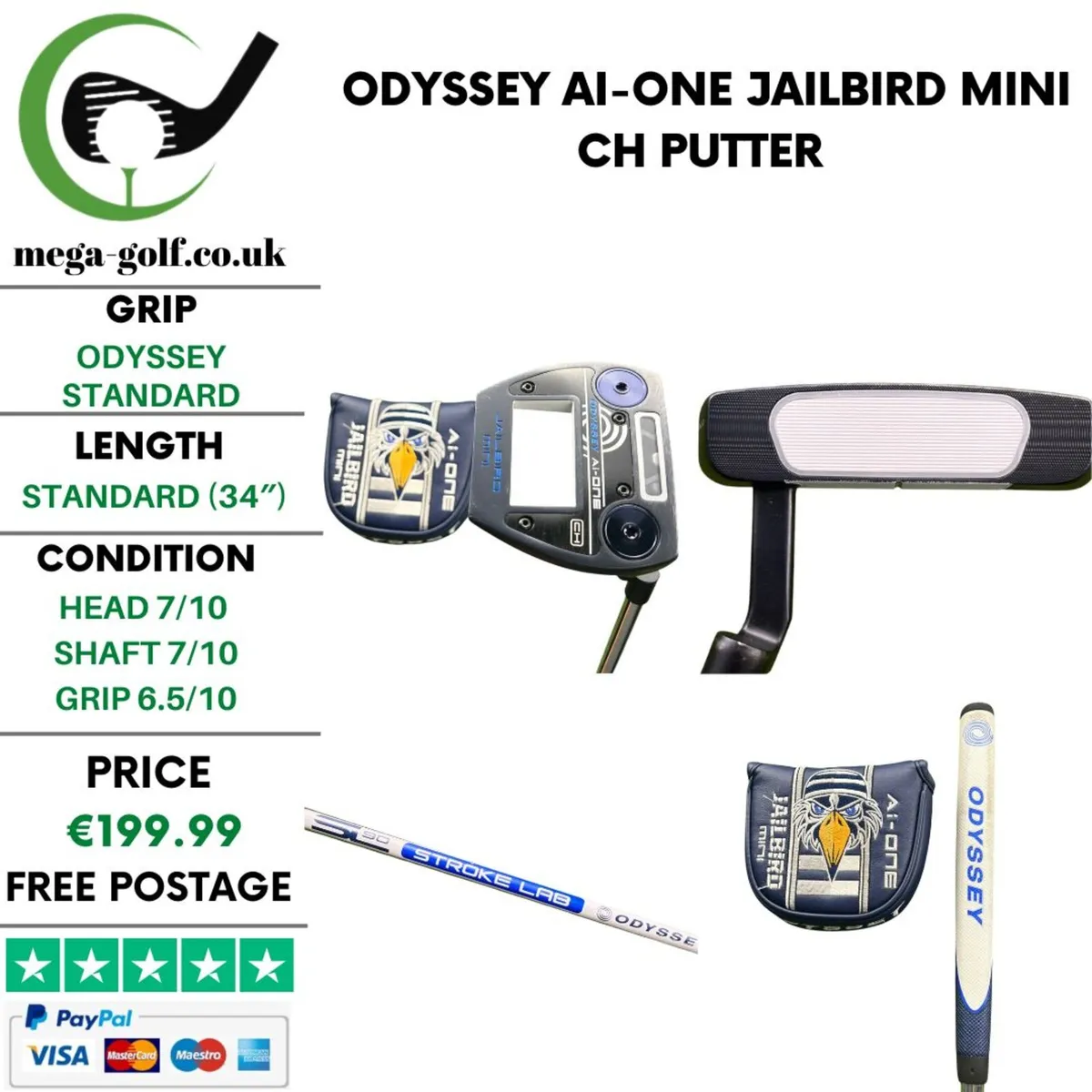 Odyssey Ai-One Jailbird Mini CH Putter / 34" - Image 1