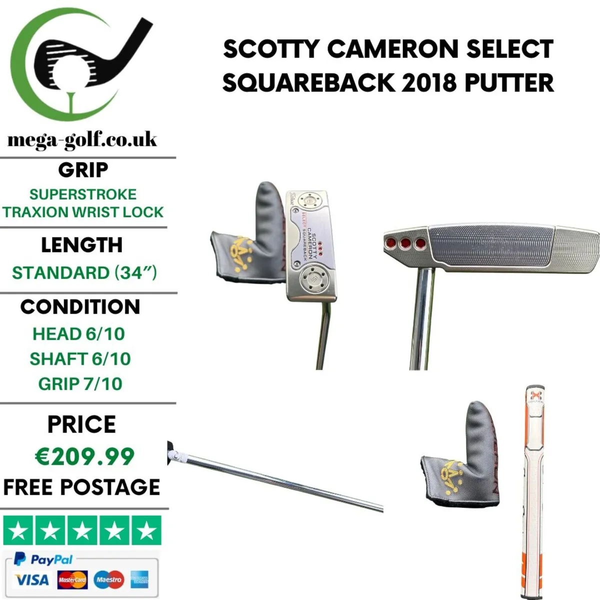 Scotty Cameron Select Squareback 2018 Putter / 34" - Image 1