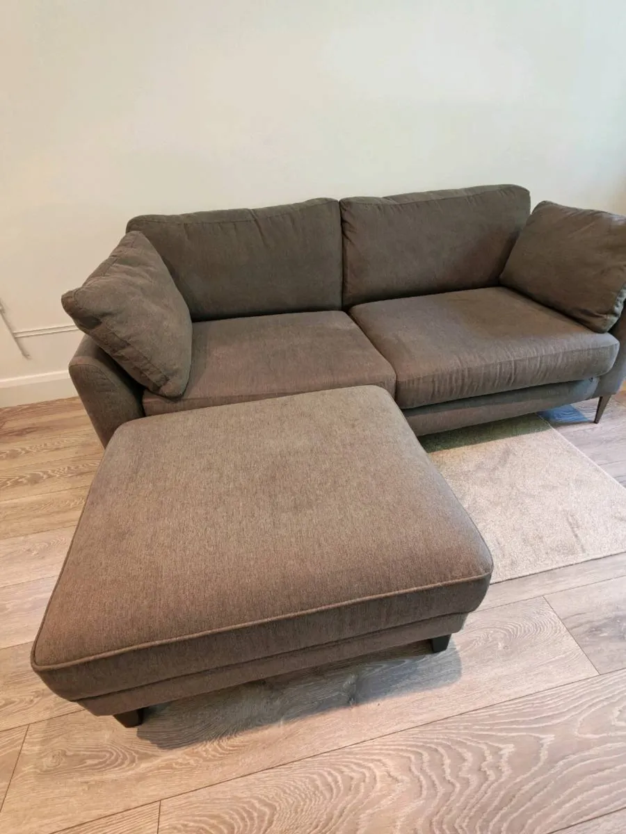EZ Living 3 Seater Sofa & Matching Footstool - Image 4