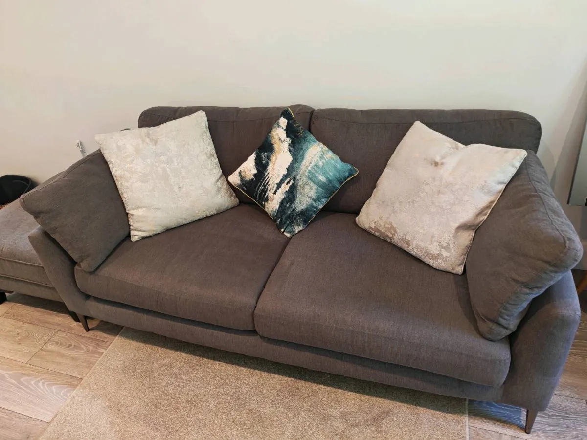 EZ Living 3 Seater Sofa & Matching Footstool - Image 1