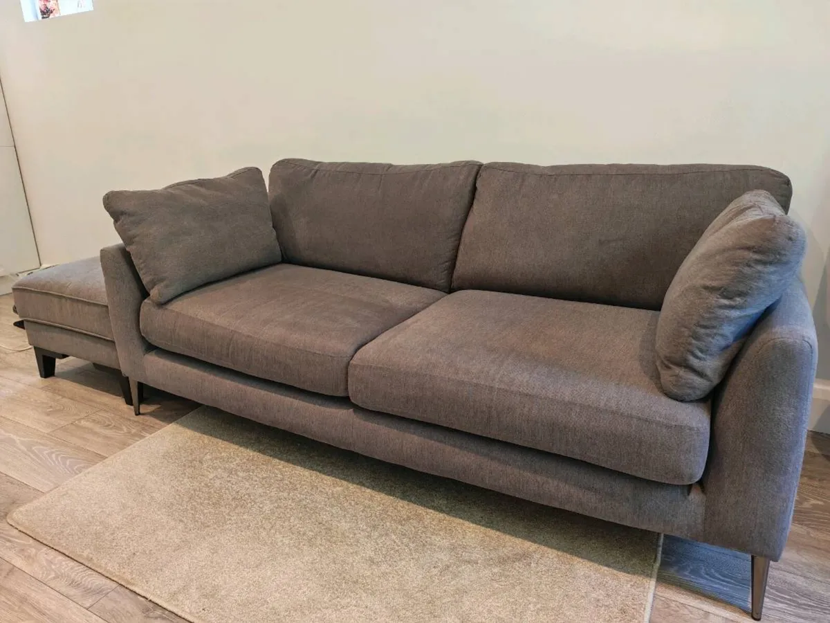 EZ Living 3 Seater Sofa & Matching Footstool - Image 2