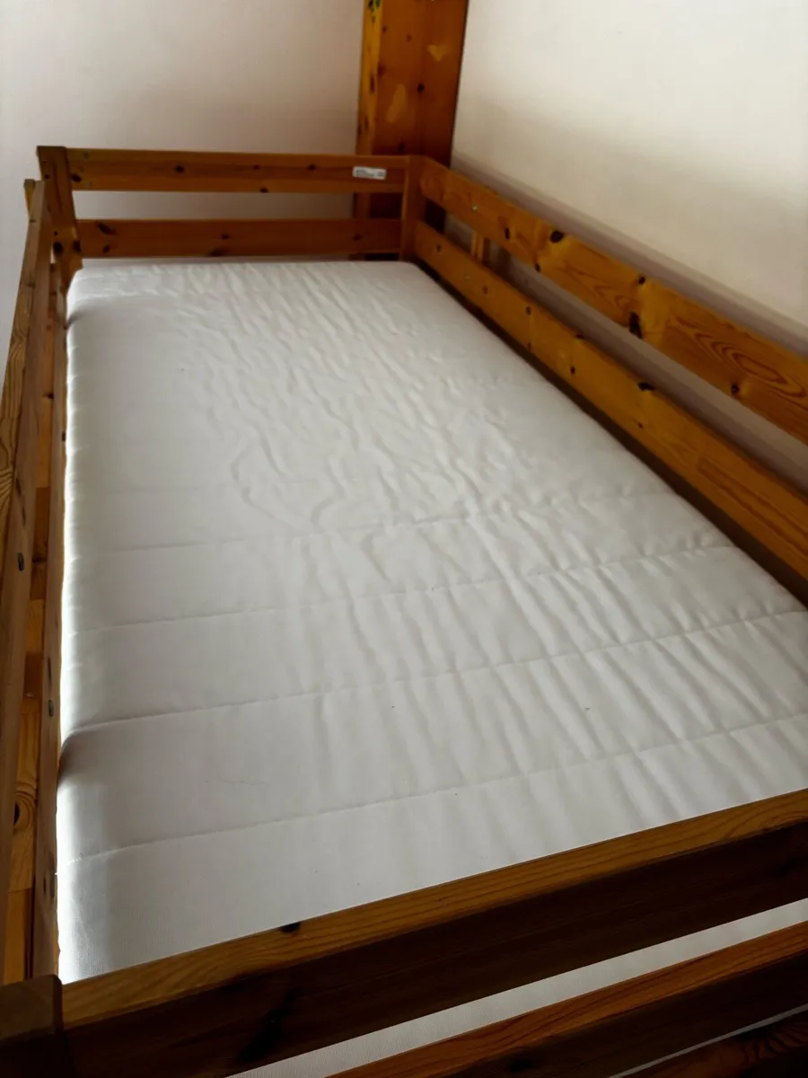 3 IKEA MYDAL solid wood bunk beds with mattresses - Image 3