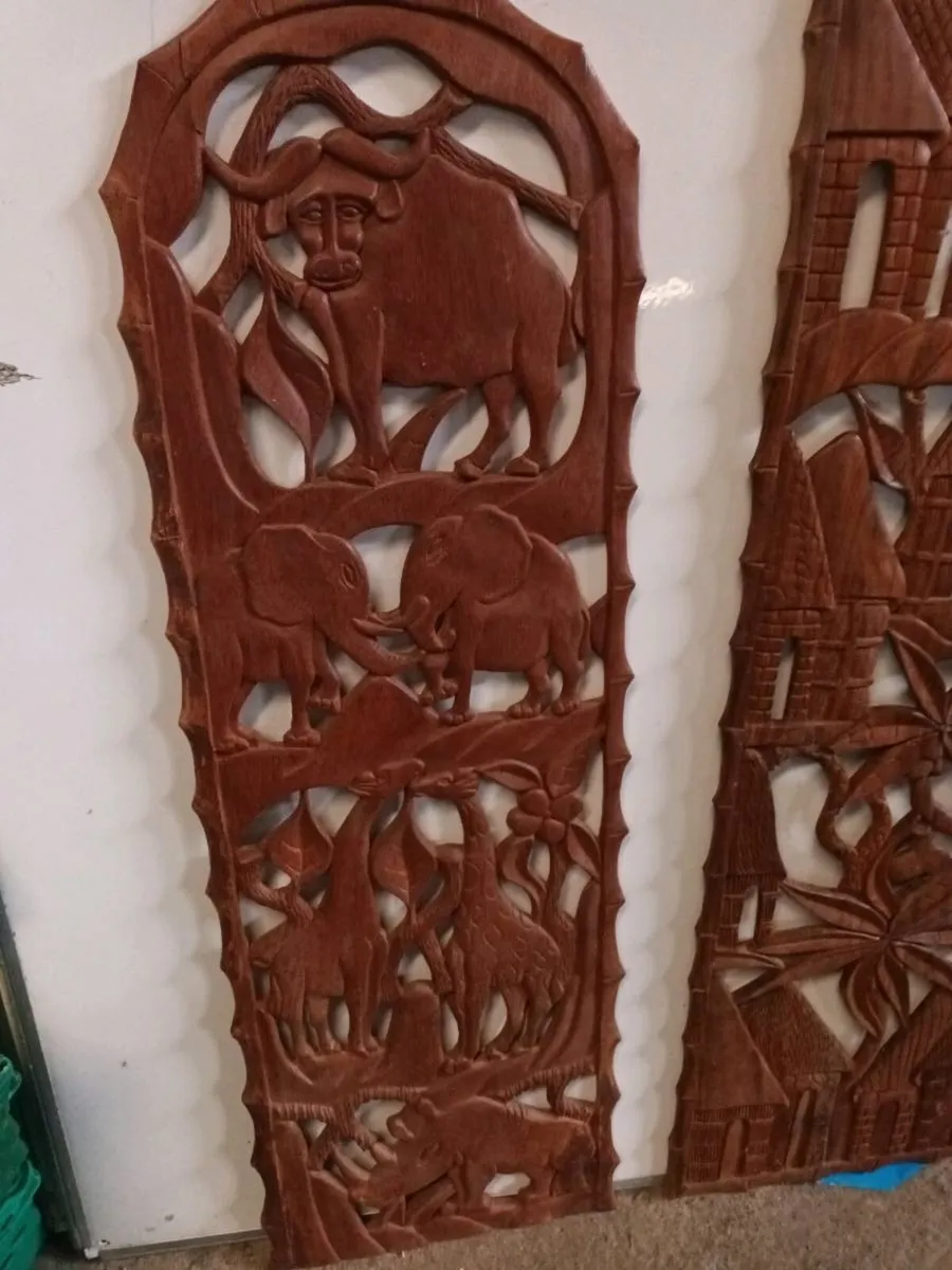 Carved Hardwood Panels - Image 1