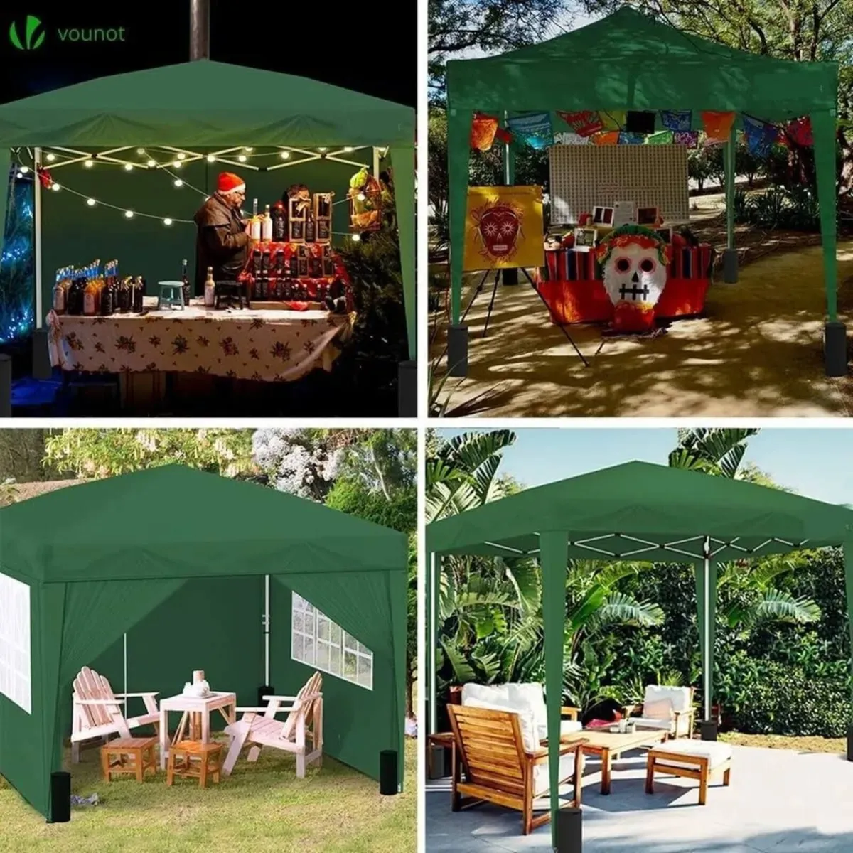 Gazebo 3m x 3m Folding Canopy Tent with Weights - Image 3