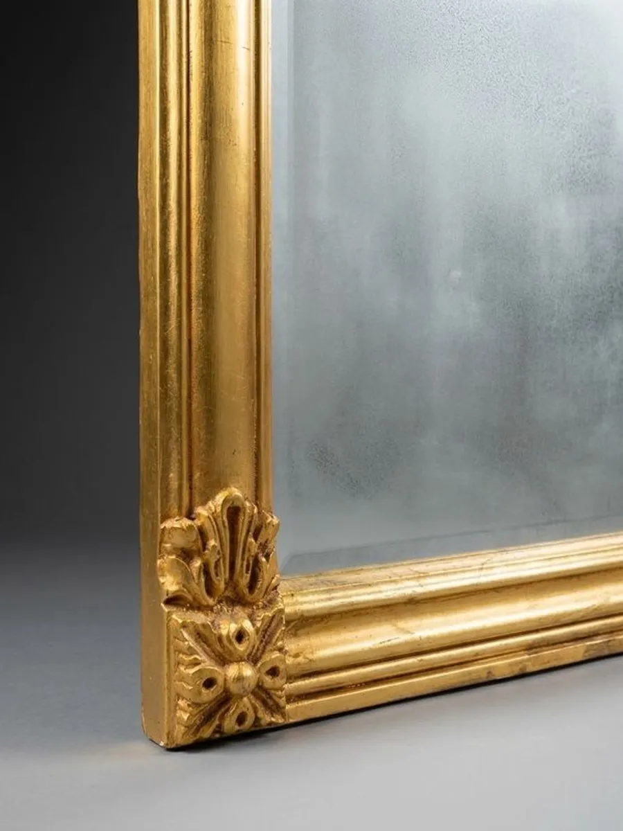 Large Regency Style Carved Giltwood Overmantel Mirror - Image 3