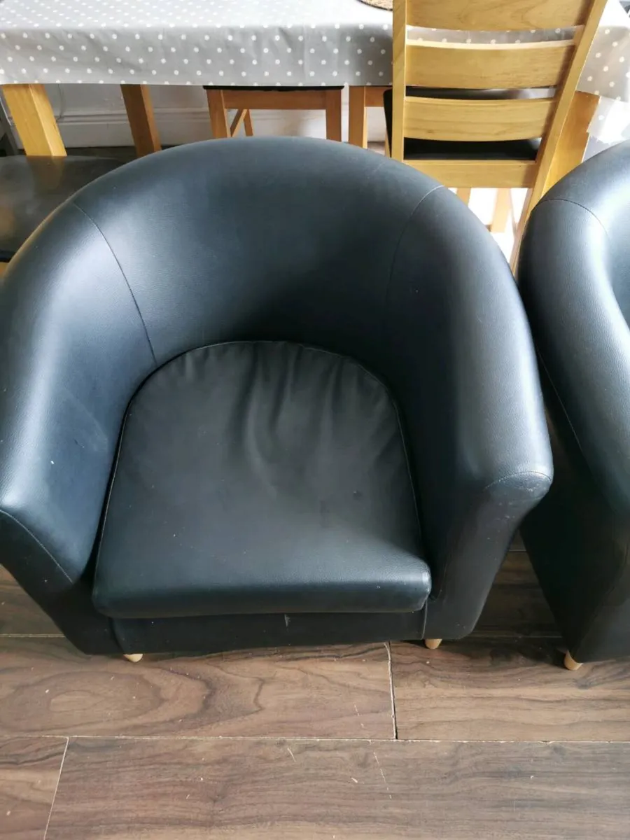 Sitting room chairs - set of 2. Leather appearance - Image 1