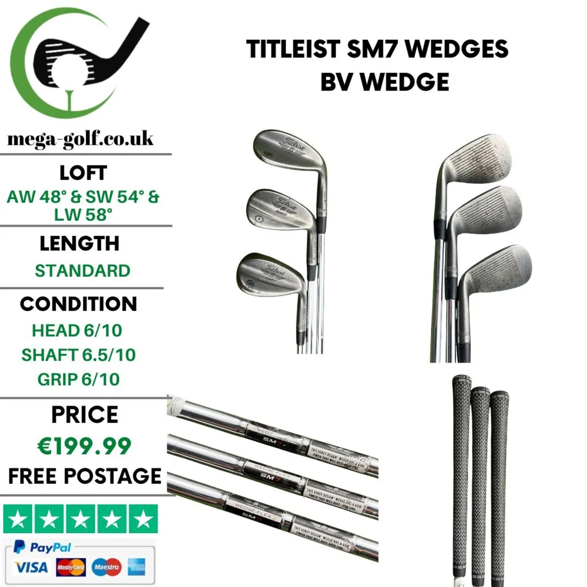 Titleist SM7 Wedges Aw 48° & Sw 54° & Lw 58° - Image 1