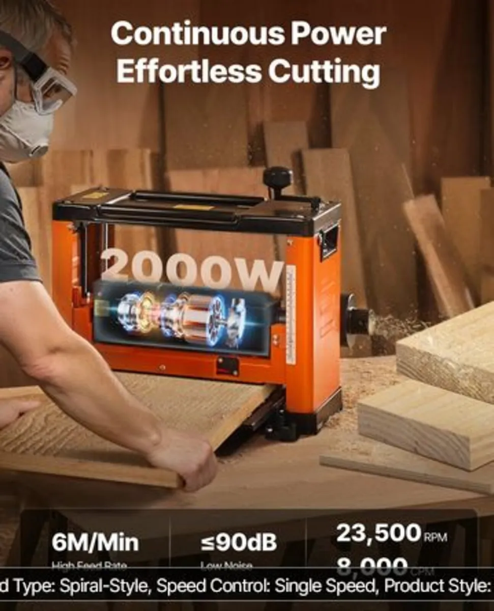 Thickness Planer, 330 mm Width Worktable, Woodwork - Image 2