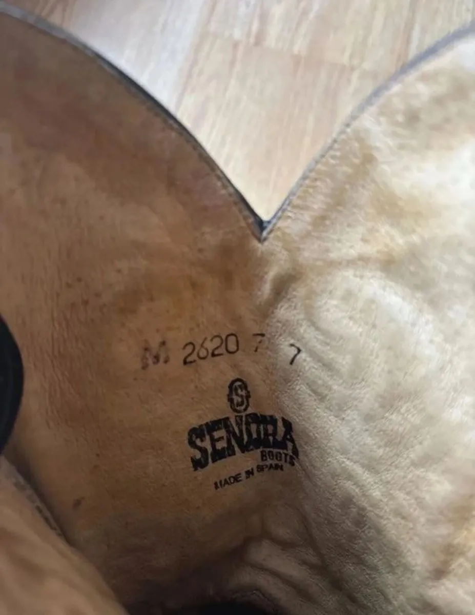 Sendra Vintage Black Leather Cowboy Boots - Image 4