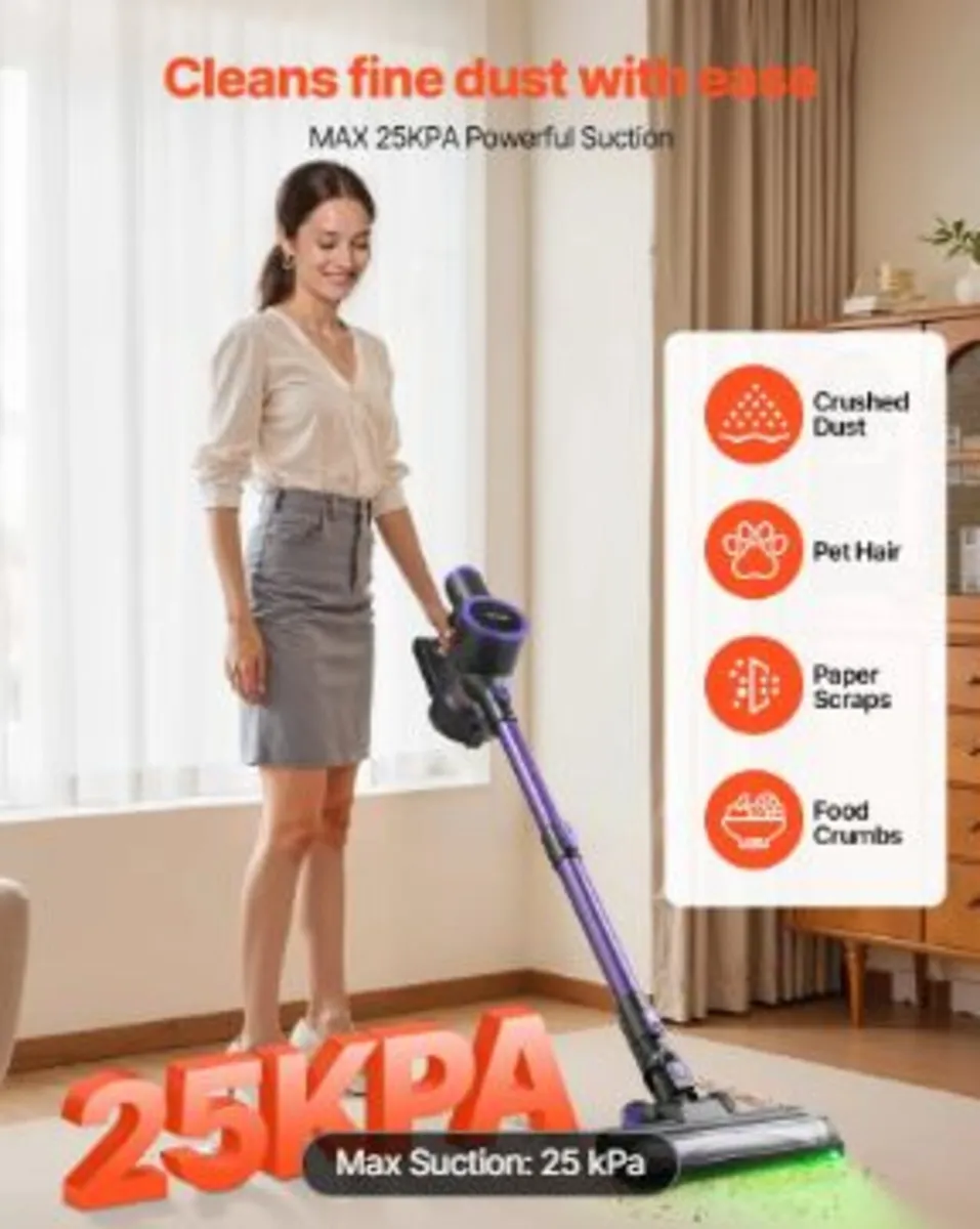 Cordless Vacuum Cleaner, 25KPA Max - Image 2