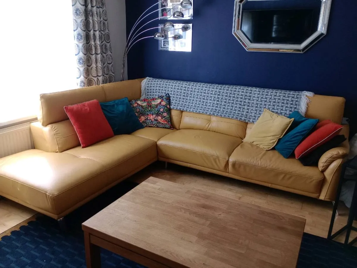 L shape leather sofa - Image 4