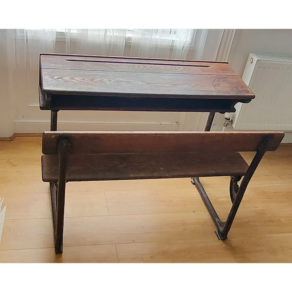 school desk - 2 seats - original old - Image 3