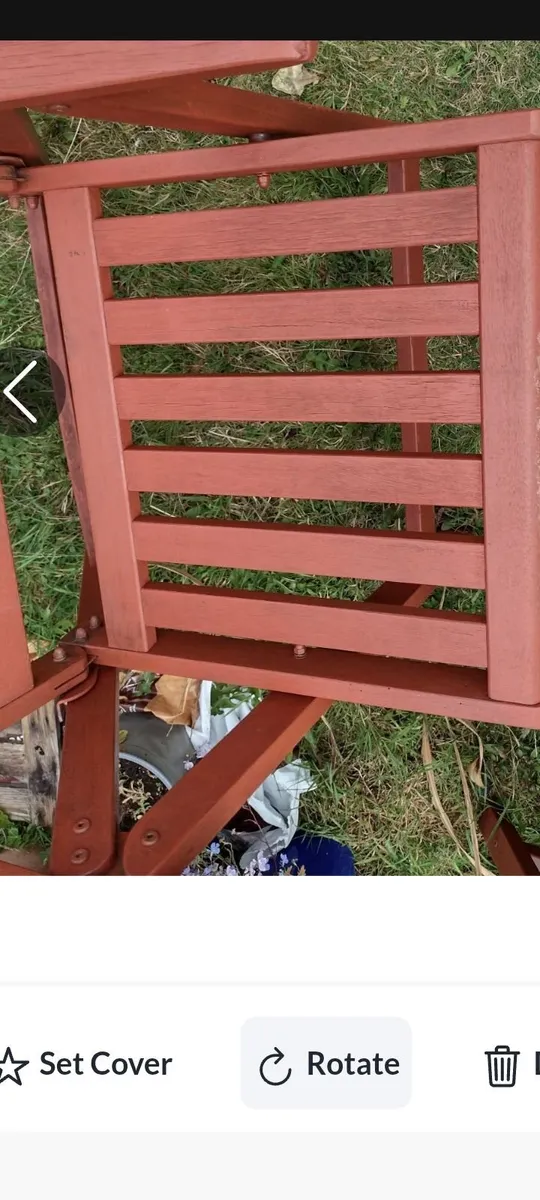 Very heavy teak garden recliner chair - Image 3