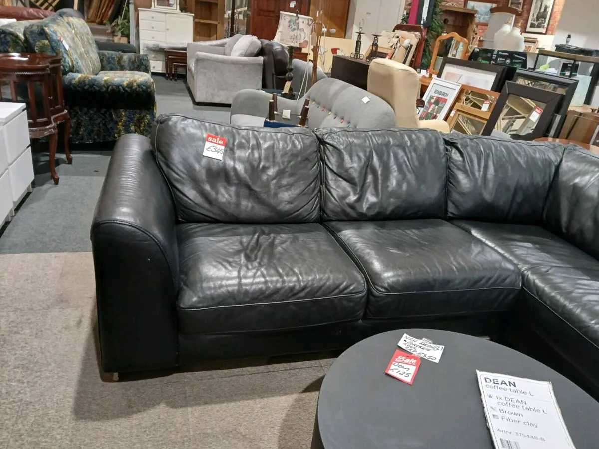 Black leather L Shape - Image 2