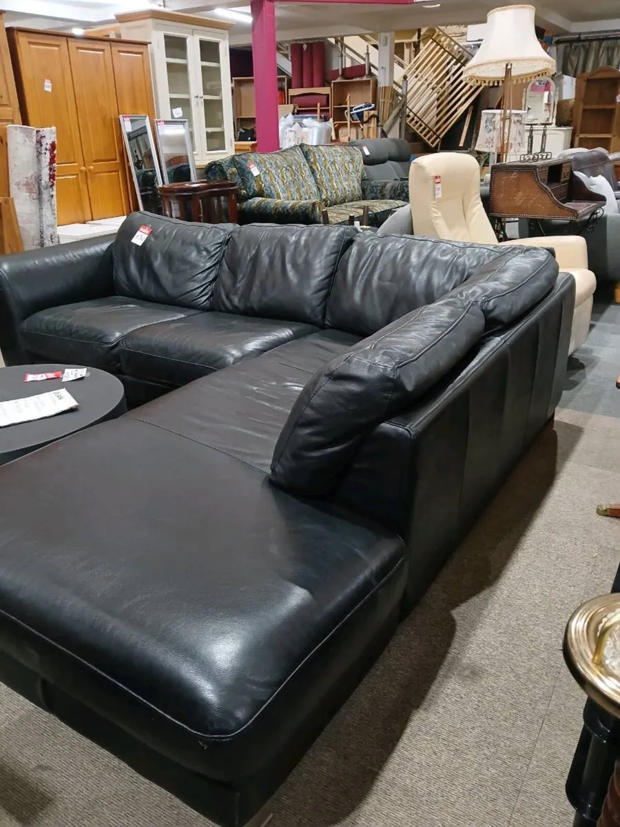 Black leather L Shape - Image 3