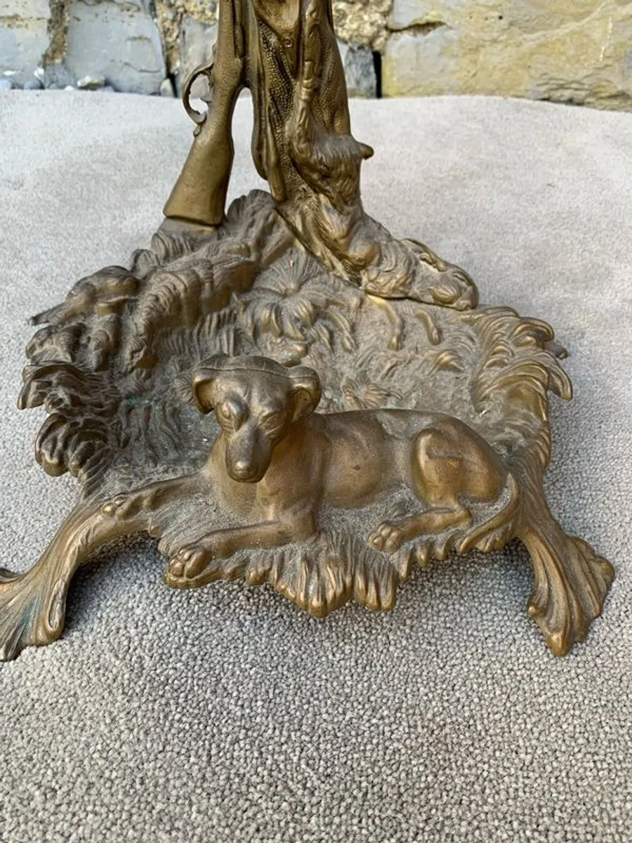 Antique Art Nouveau Brass Hunting Stand. - Image 2