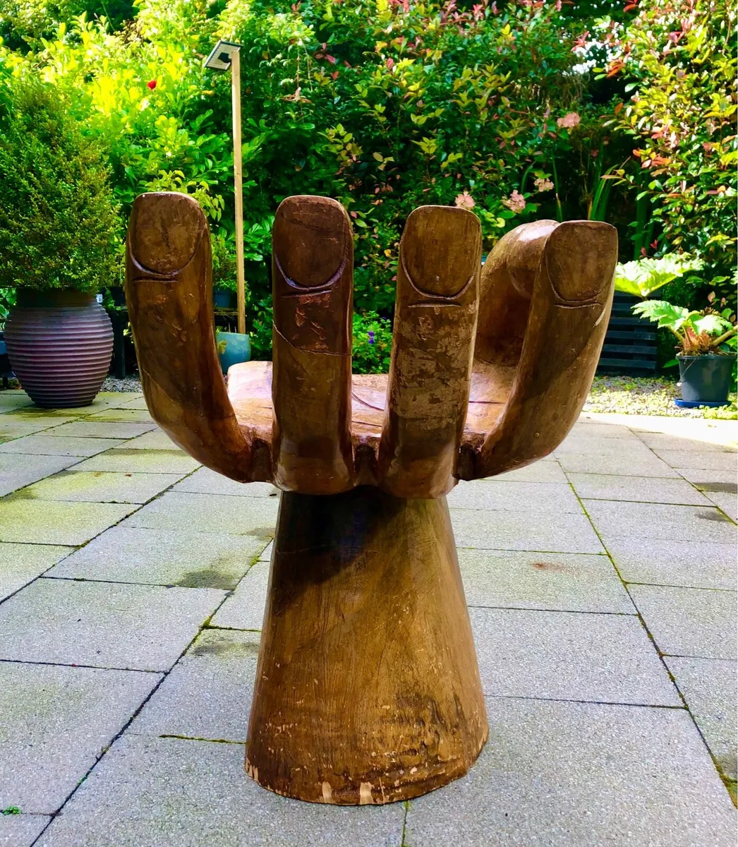 Hand carved chair - Image 1