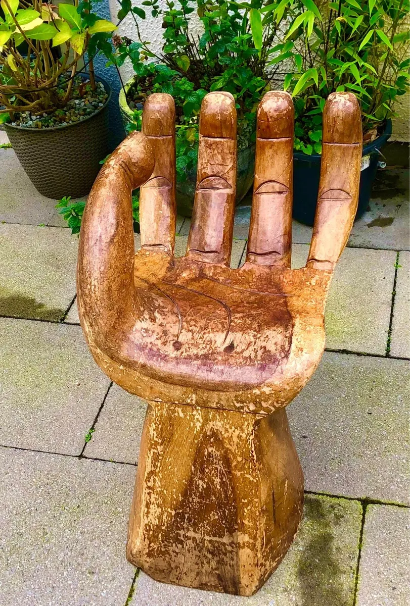 Hand carved chair - Image 2