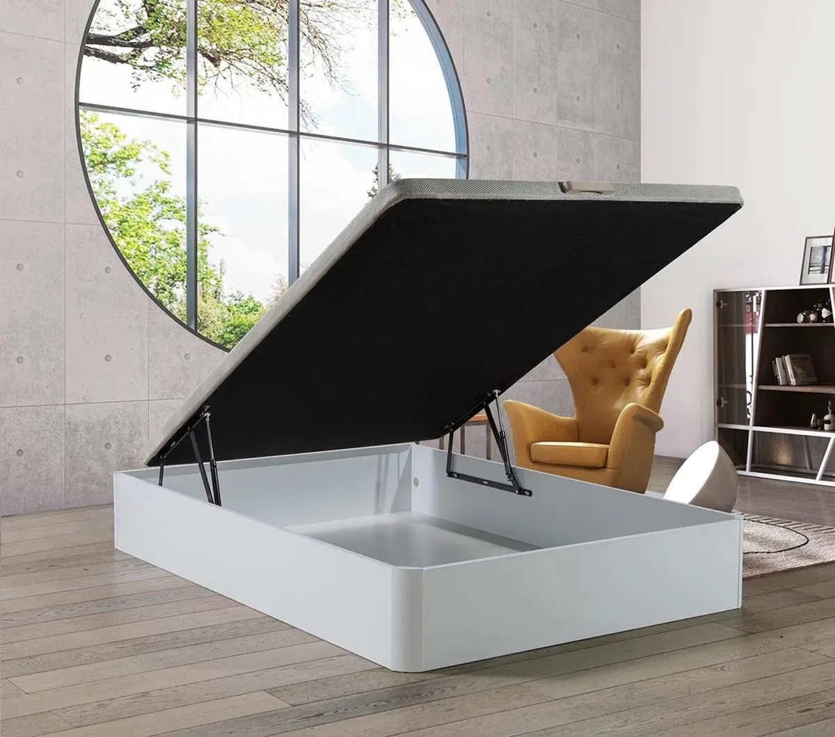 White Ottoman Storage Bed single - Image 1