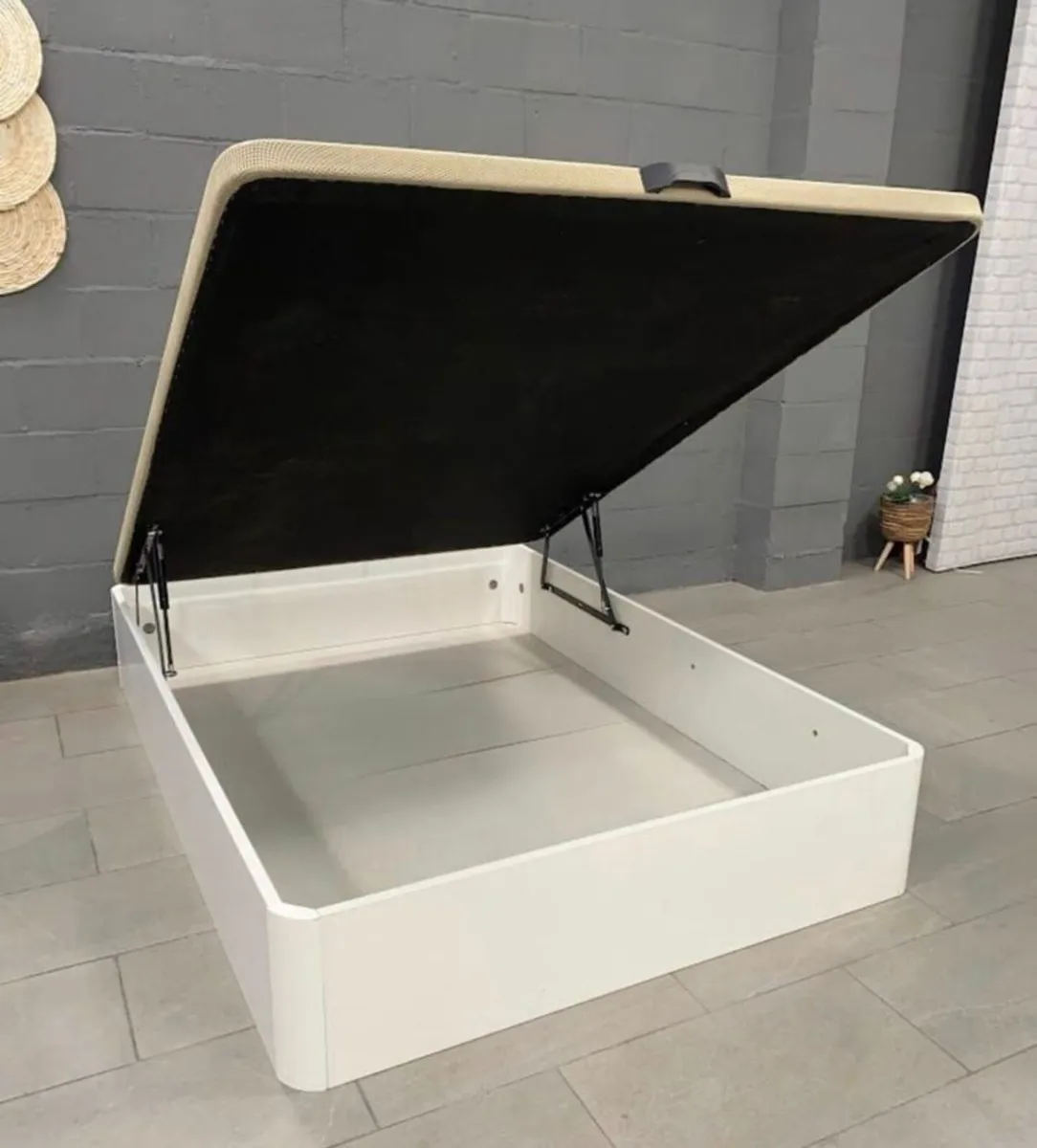 White Ottoman Storage Bed single - Image 1