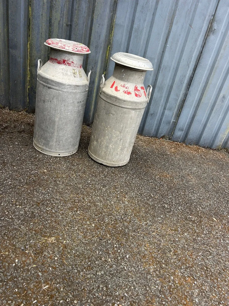 Old farm milk churns/creamery cans - Image 3