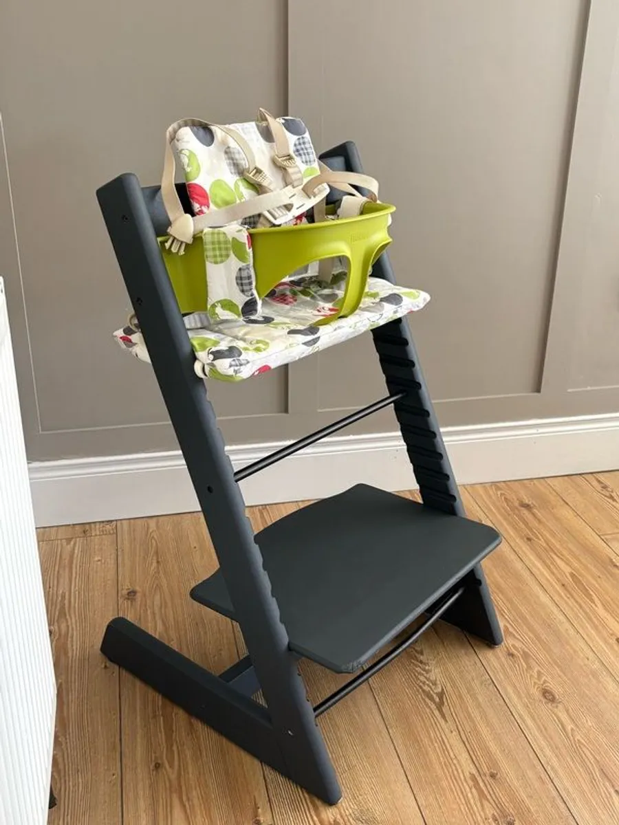 Stokke Tripp Trapp High Chair with Baby Set, Harness & Cushion - Image 1
