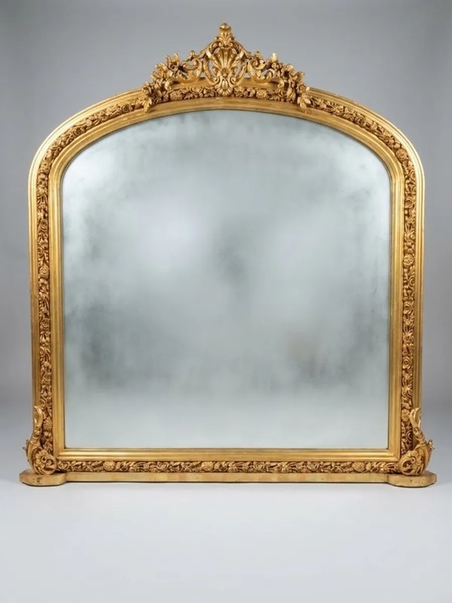 Victorian Style Giltwood Overmantel Mirror - Image 1