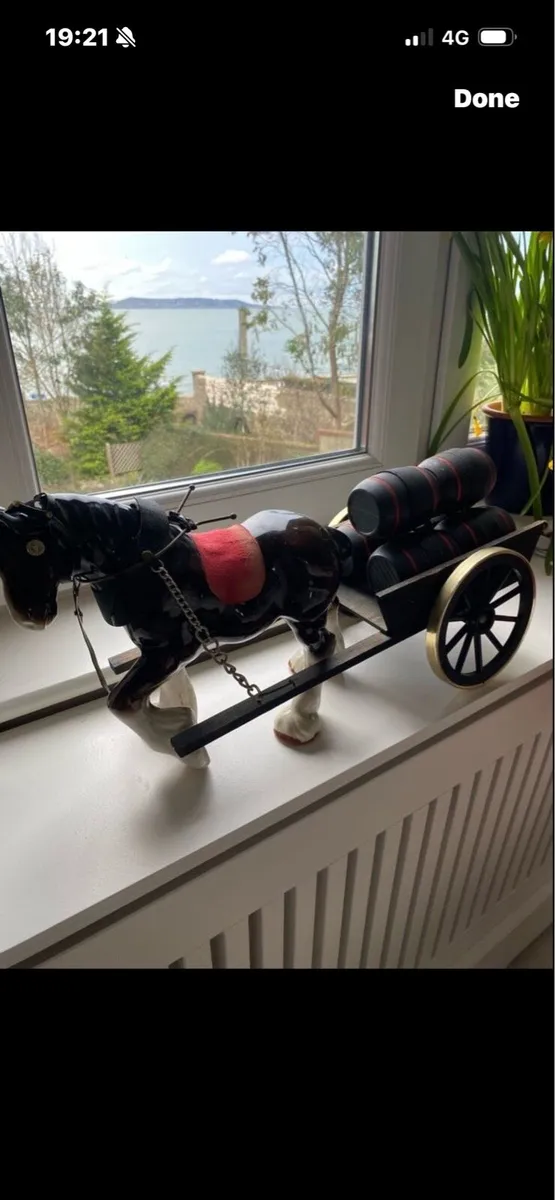 Vintage Ceramic Shire Horse & Trap Set - Image 1