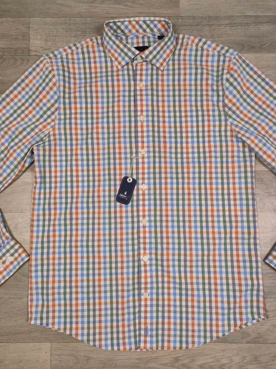 NEW Johnnie-O Rayon Check Shirt Mens Medium - Image 2