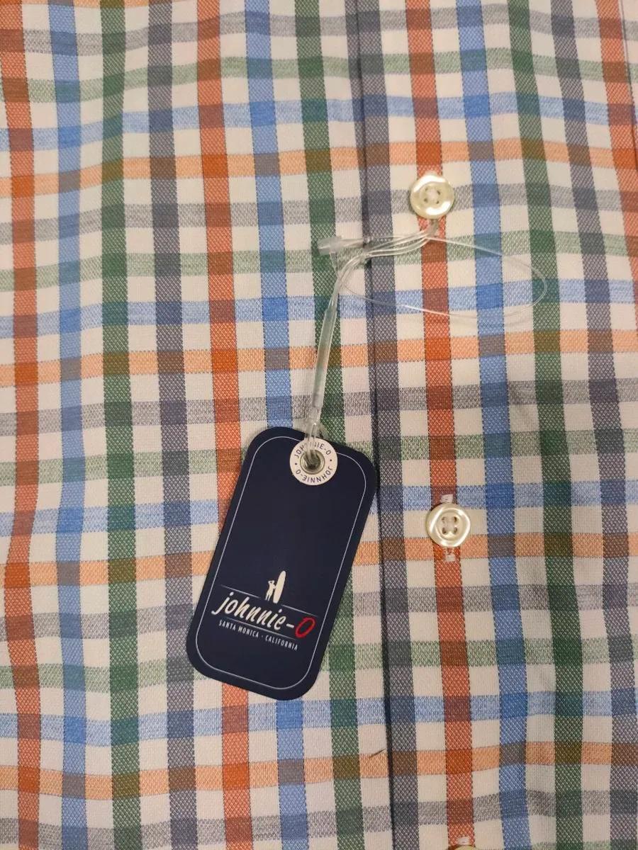 NEW Johnnie-O Rayon Check Shirt Mens Medium - Image 4