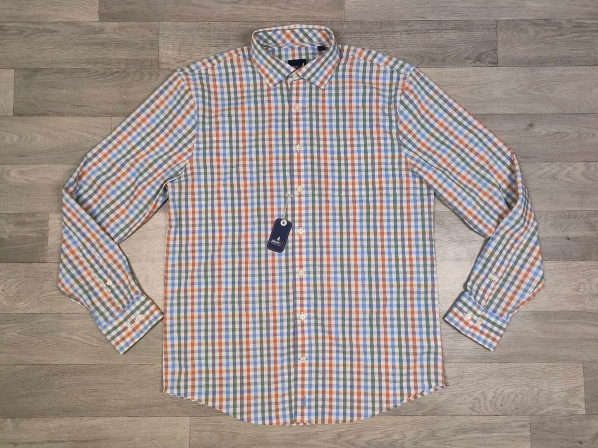 NEW Johnnie-O Rayon Check Shirt Mens Medium - Image 1