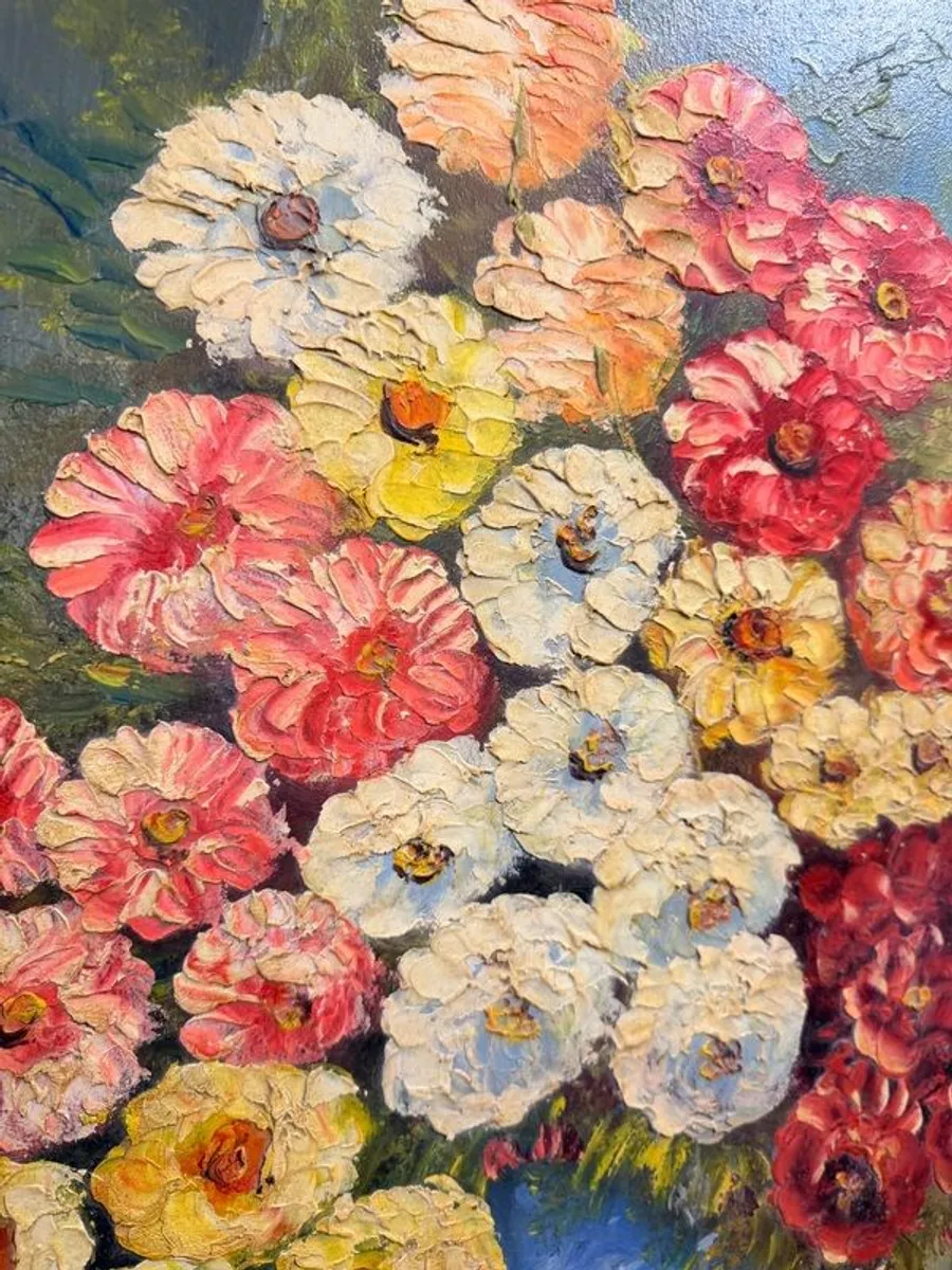 Rich Floral Still Life Ornate Framed Oil Painting - Image 3