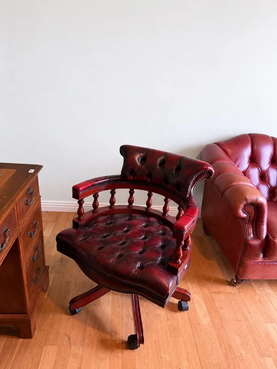 Chesterfield Oxblood Captains Swivel Chair - Image 1