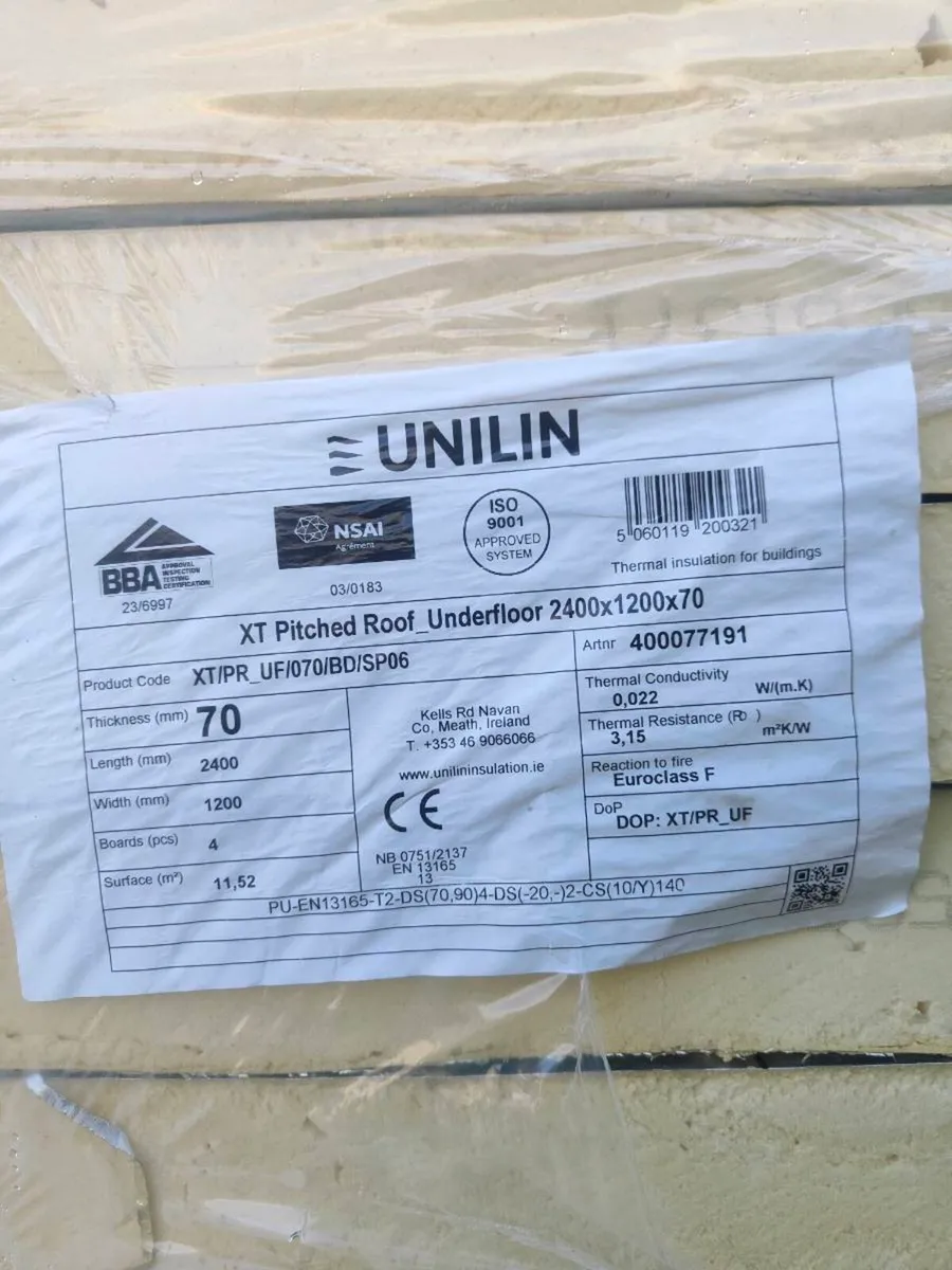 70mm PIR underfloor insulation 8x4