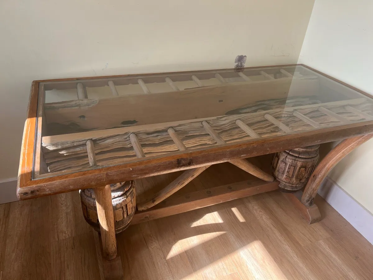 Unique glass/timber table - Image 1