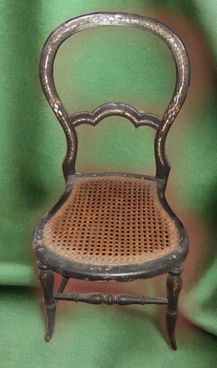 Victorian Ebonised Chair/Mother of Pearl Inlay - Image 1