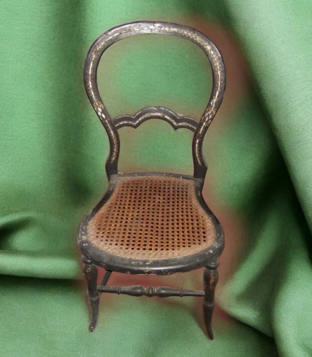 Victorian Ebonised Chair/Mother of Pearl Inlay - Image 2