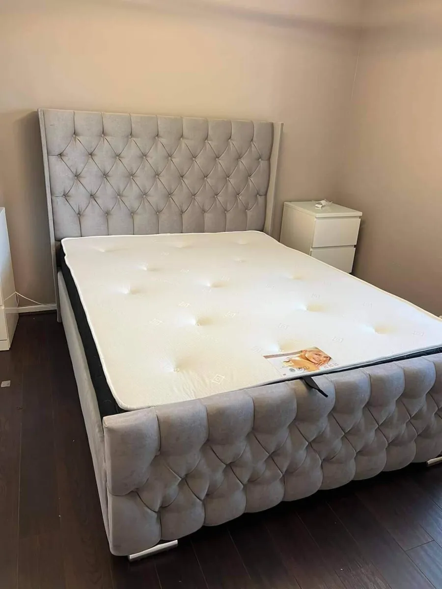 Double & King Size Bed Frame With Mattress Opt - Image 4