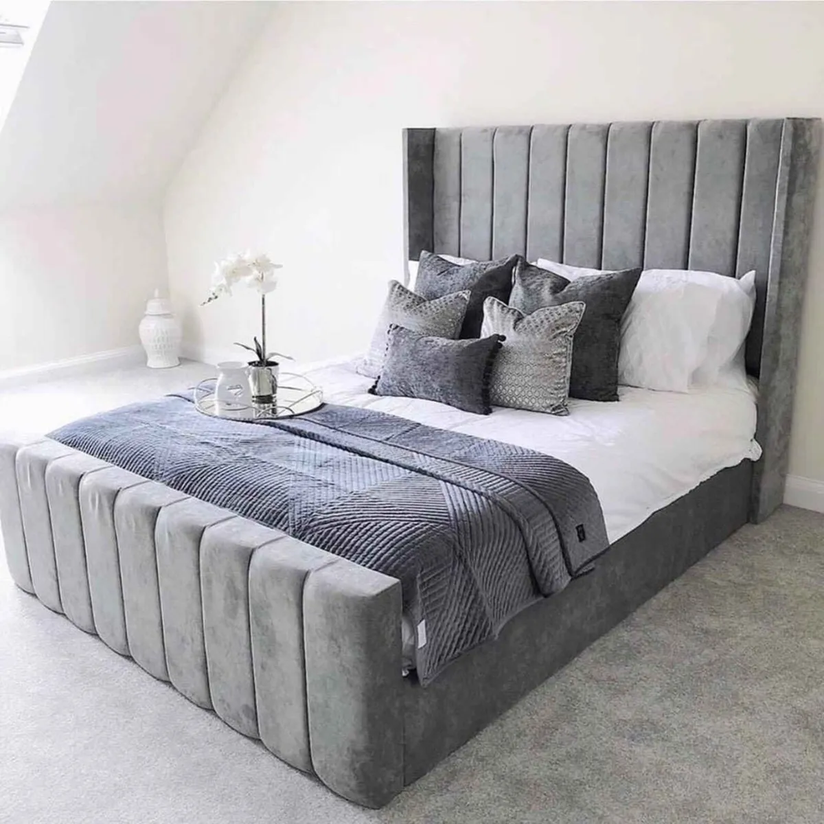 Double & King Size Bed Frame With Mattress Opt - Image 1